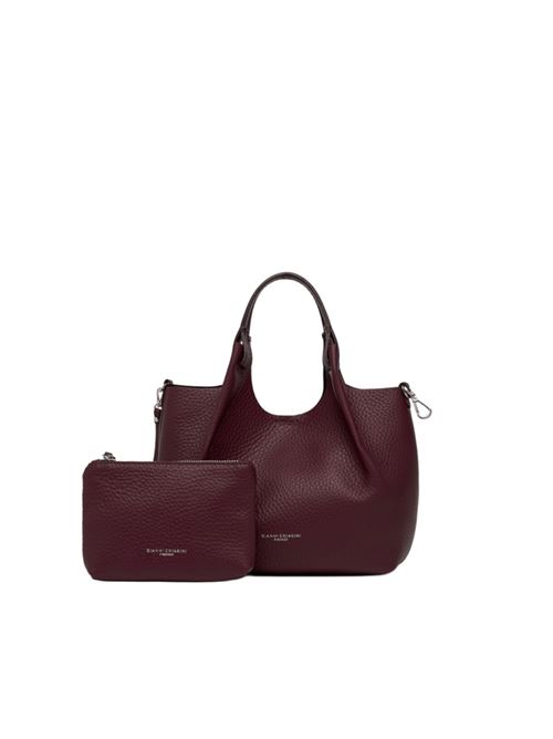 Borsa da donna in pelle martellata a mano, con tracolla removibile, colore wine berry/t.moro GIANNI CHIARINI | 9719RNGDBL14209